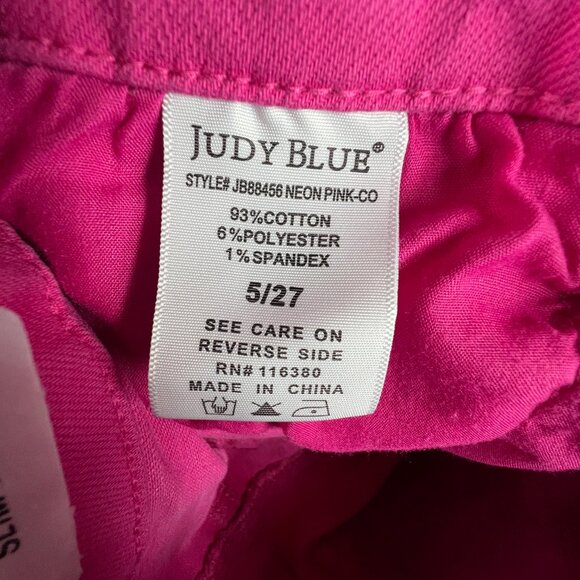 Judy Blue Jeans Women 27x27* Slim Mid Rise Ankle Pink Faded Stretch Denim Tag 27 - Picture 8 of 16